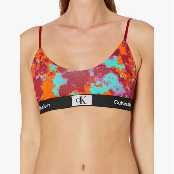 Calvin Klein NEW cotton bralette size S temperature print - Picture 1 of 4
